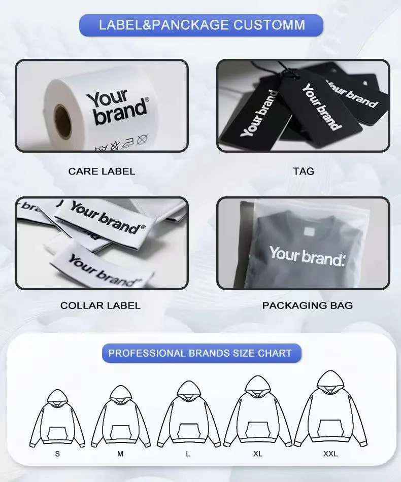 Private label clothing tags labels and packaging customization