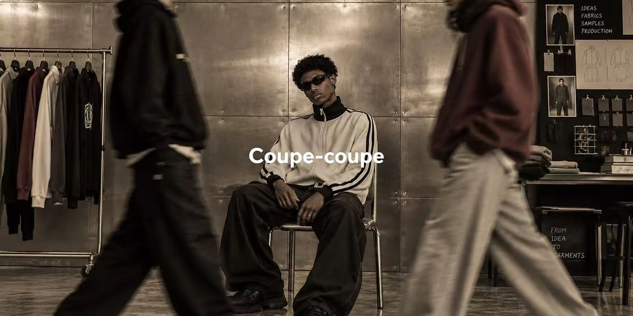 Startup streetwear clothing brand models wearing oversized custom apparel