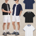 BX8109 280 GSM Contrast-Trim Short-Sleeve Baseball Shirt