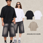 DX8810 305 GSM Boxy Fit Mock Neck T-Shirt with Ribbed Hem