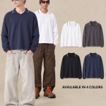 Y6321 320 GSM Boxy V-Neck Polo Sweatshirt