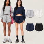DK8618 420 GSM Curved-Hem Drawstring Shorts