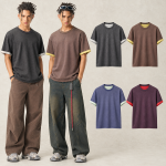 DX8830 230 GSM Contrast-Cuff Two-Tone T-Shirt
