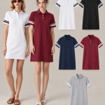 DX8890 210 GSM Contrast-Stripe Polo Mini Dress
