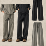 K7306 420 GSM Washed Cotton Wide-Leg Sweatpants