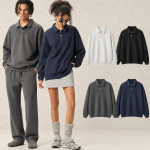 Y6303 380 GSM Relaxed Long-Sleeve Polo Sweatshirt