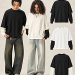 Y6312 280 GSM Cotton Layered-Sleeve T-Shirt