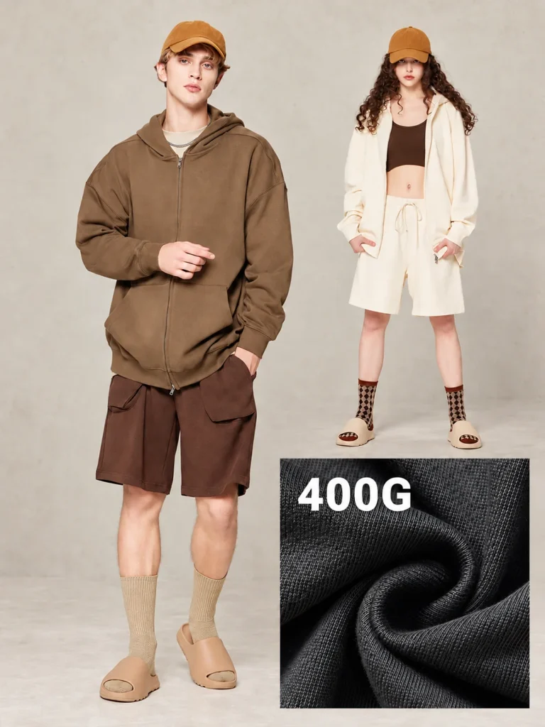 DY007 400 GSM Oversized Zip-Up Hoodie
