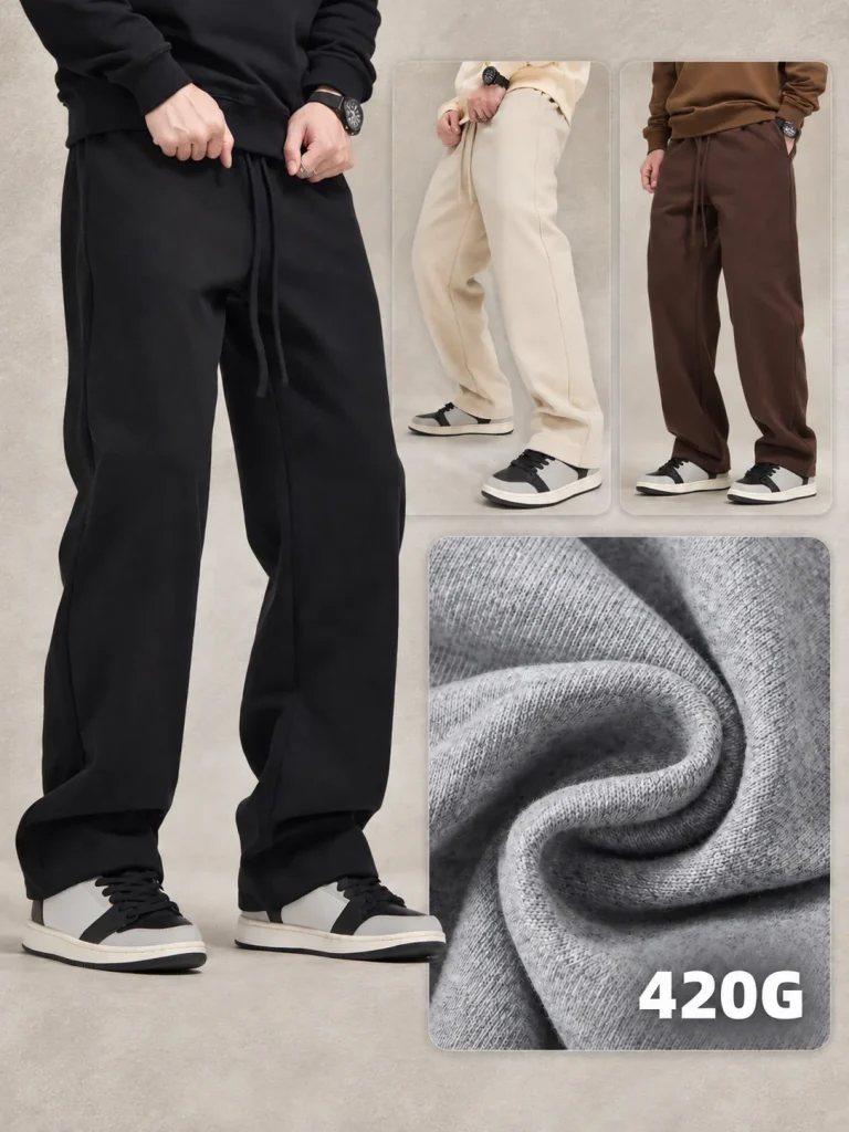 DK015 wide-leg drawstring sweatpants - 420 GSM