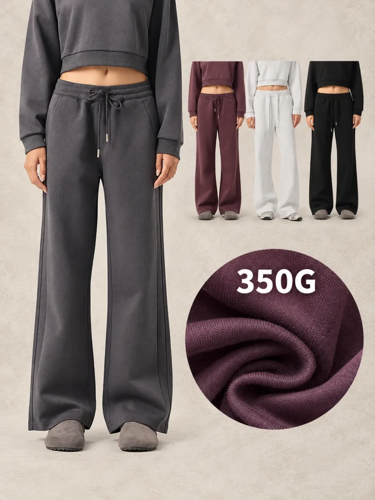 DK029 wide-leg drawstring sweatpants - 350 GSM