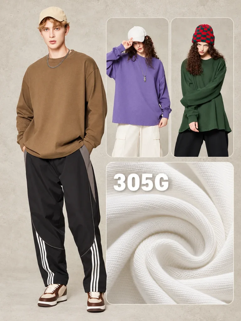 DY001 305 GSM Heavyweight Cotton Long-Sleeve T-Shirt