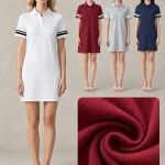 DX8890 210 GSM Contrast-Stripe Polo Mini Dress