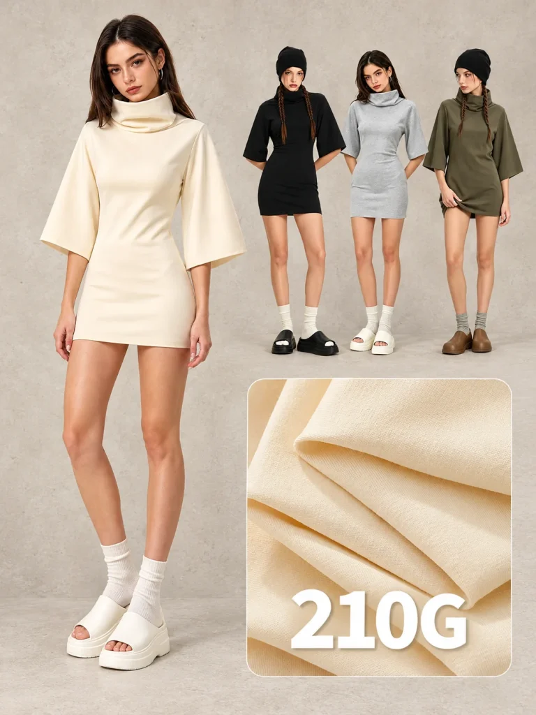 Y6335 flared-sleeve mini dress - 210 GSM