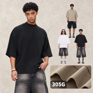 DX8810 mock neck t-shirt - 305GSM