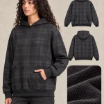 M8336 400 GSM Heavyweight Cotton Plaid French Terry Hoodie