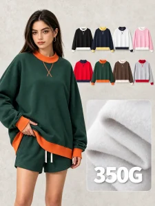 Y6333 mock-neck fleece sweatshirt - 350 GSM