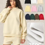 Y6316 350 GSM Oversized Mock-Neck Fleece Sweatshirt