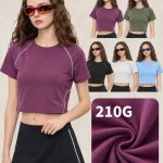 DX8865 210 GSM Contrast-Seam Cropped Raglan T-Shirt