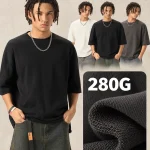DX8826 280 GSM Raw-Hem French Terry Boxy T-Shirt