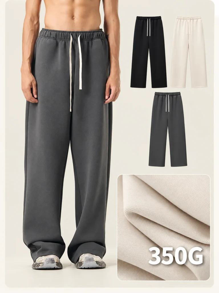 K7317 350 GSM Wide-Leg Drawstring Sweatpants