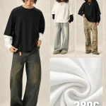 Y6312 280 GSM Cotton Layered-Sleeve T-Shirt