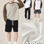 Y6106 270 GSM Cotton Contrast Raglan Long-Sleeve T-Shirt