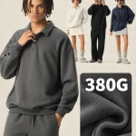 Y6303 380 GSM Relaxed Long-Sleeve Polo Sweatshirt