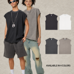 BX8101 260 GSM Washed Sleeveless Cotton T-Shirt